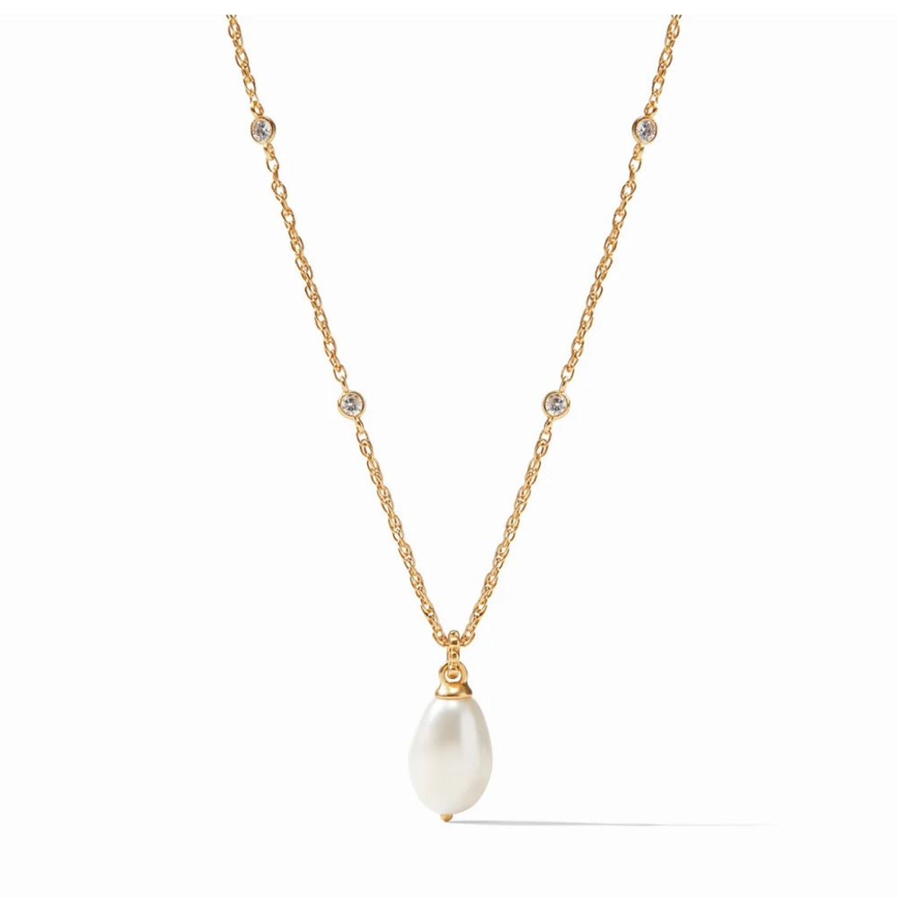 Julie Vos Marbella Solitaire Necklace with box and jewelry bag